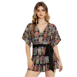 Blackmilk Stained Glass Link Slinky Playsuit